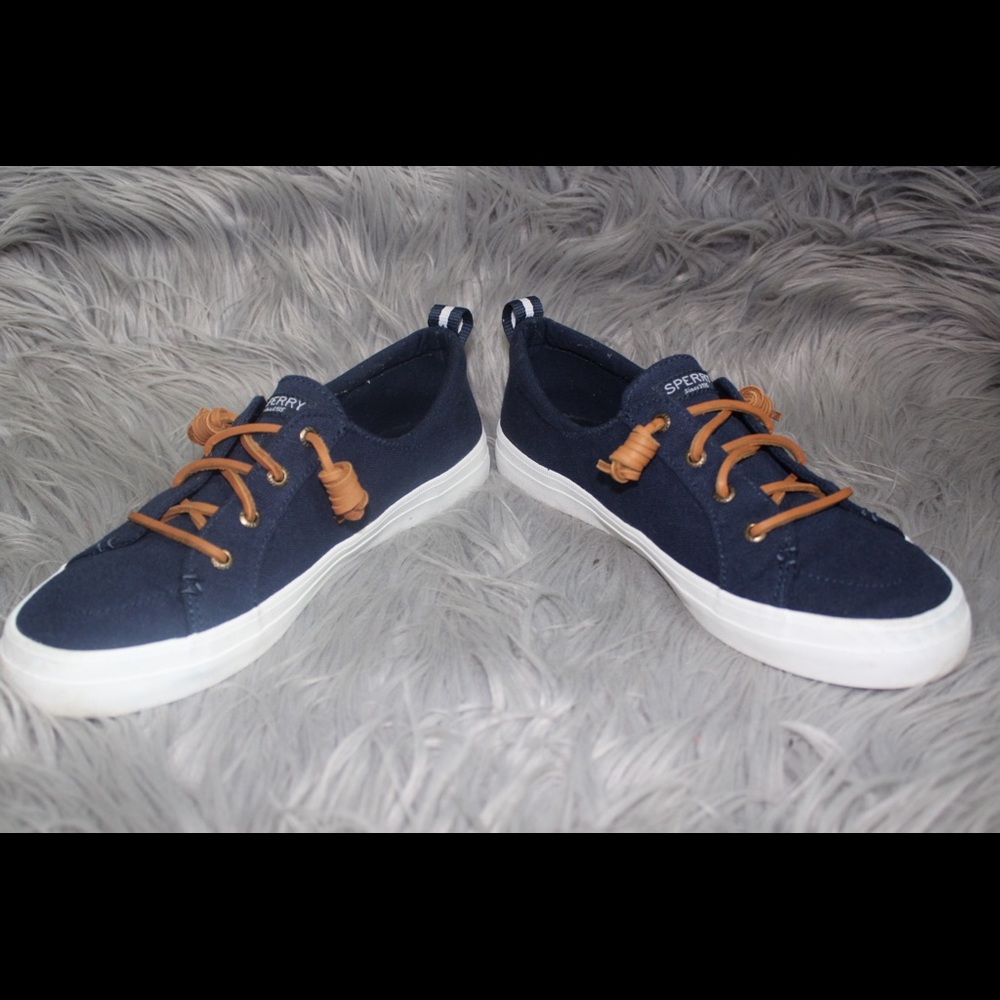 Navy boat shoes